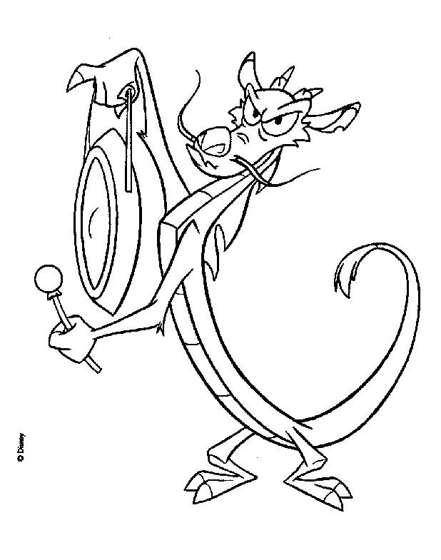 coloriage mushu le dragon de mulan